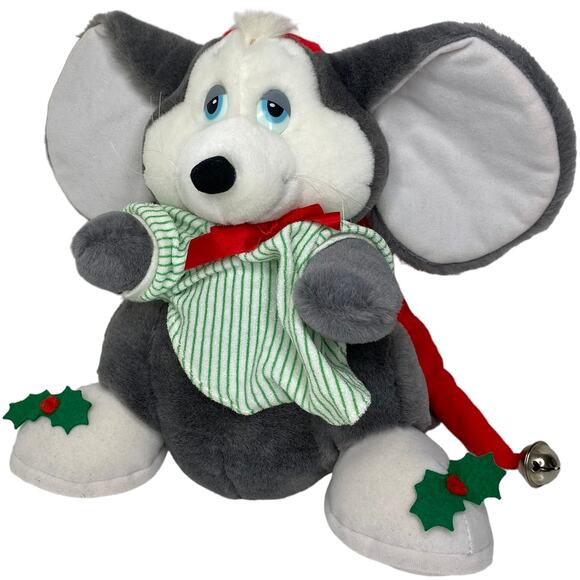 Vintage Applause Musical Christmas Mouse Stuffed Animal - Picture 2 of 8
